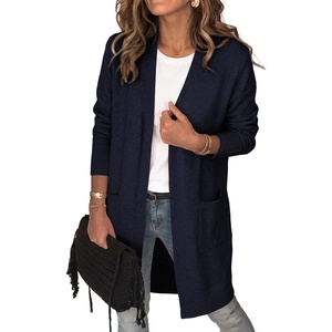 image:imageANRABESS Womens Lightweight Open Front Cardigan Sweaters  Long Sleeve Draped V Neck Coat With Pockets Soft Stretchy Knit Work Business Casual Outfits2026 Fall Trendy Travel OutingsNavy Blue