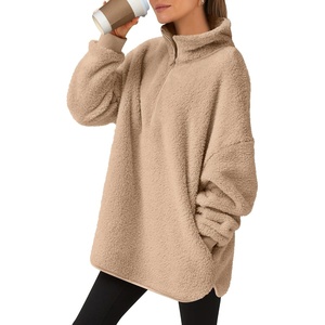 image:imageANRABESS Womens Sweatshirt Sherpa Fuzzy Fleece Zip Up Hoodies Cozy Pullover Soft Sweaters Tops 2026 Fall Trendy ClothesKhaki