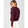 image:imageANRABESS Cable Knit Cropped Sweaters for Women  Crewneck Long Sleeve Fitted Pullover Tops Basic Soft Cozy Warm Fall Winter Layer Casual Going Out Business amp Daily WearDark Red