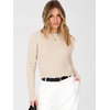 image:imageANRABESS Cable Knit Cropped Sweaters for Women  Crewneck Long Sleeve Fitted Pullover Tops Basic Soft Cozy Warm Fall Winter Layer Casual Going Out Business amp Daily WearAlmond