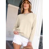 image:imageANRABESS Sweaters for Women Striped Top Fall Outfits  Color Block Long Sleeve Shirts Crewneck High Low Hem Soft Lightweight Knit Pullover Sweater Loose Fit Casual Daily WearApricot White Grey