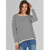 image:imageANRABESS Sweaters for Women Striped Top Fall Outfits  Color Block Long Sleeve Shirts Crewneck High Low Hem Soft Lightweight Knit Pullover Sweater Loose Fit Casual Daily WearBlack White Apricot