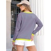 image:imageANRABESS Sweaters for Women Striped Top Fall Outfits  Color Block Long Sleeve Shirts Crewneck High Low Hem Soft Lightweight Knit Pullover Sweater Loose Fit Casual Daily WearPink Green