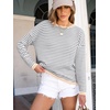 image:imageANRABESS Sweaters for Women Striped Top Fall Outfits  Color Block Long Sleeve Shirts Crewneck High Low Hem Soft Lightweight Knit Pullover Sweater Loose Fit Casual Daily WearGrey White Apricot