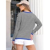 image:imageANRABESS Sweaters for Women Striped Top Fall Outfits  Color Block Long Sleeve Shirts Crewneck High Low Hem Soft Lightweight Knit Pullover Sweater Loose Fit Casual Daily WearBlack White Blue