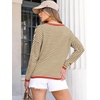 image:imageANRABESS Sweaters for Women Striped Top Fall Outfits  Color Block Long Sleeve Shirts Crewneck High Low Hem Soft Lightweight Knit Pullover Sweater Loose Fit Casual Daily WearBrown White Orange