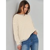image:imageANRABESS Sweaters for Women Striped Top Fall Outfits  Color Block Long Sleeve Shirts Crewneck High Low Hem Soft Lightweight Knit Pullover Sweater Loose Fit Casual Daily WearApricot White Grey