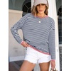 image:imageANRABESS Sweaters for Women Striped Top Fall Outfits  Color Block Long Sleeve Shirts Crewneck High Low Hem Soft Lightweight Knit Pullover Sweater Loose Fit Casual Daily WearBlue White Pink