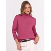 image:imageANRABESS Turtleneck Sweaters for Women Long Sleeve Tops  2026 Fall Winter Fashion Clothes Office Work Daily Wear Dressy Casual Outfits Soft Knitted Ribbed ButtonCuff Pullover TopHot Pink