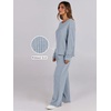 image:imageANRABESS Women 2 Piece Lounge Pajamas Sets Casual Ribbed Knit Long Sleeve Top Pants Matching Set 2026 Fall Outfits ClothesBlue