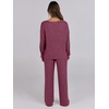image:imageANRABESS Women 2 Piece Lounge Pajamas Sets Casual Ribbed Knit Long Sleeve Top Pants Matching Set 2026 Fall Outfits ClothesDark Red