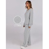 image:imageANRABESS Women 2 Piece Lounge Pajamas Sets Casual Ribbed Knit Long Sleeve Top Pants Matching Set 2026 Fall Outfits ClothesGrey