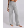 image:imageANRABESS Women 2 Piece Lounge Pajamas Sets Casual Ribbed Knit Long Sleeve Top Pants Matching Set 2026 Fall Outfits ClothesGrey
