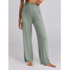 image:imageANRABESS Women 2 Piece Lounge Pajamas Sets Casual Ribbed Knit Long Sleeve Top Pants Matching Set 2026 Fall Outfits ClothesLight Green
