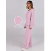 image:imageANRABESS Women 2 Piece Lounge Pajamas Sets Casual Ribbed Knit Long Sleeve Top Pants Matching Set 2026 Fall Outfits ClothesPink