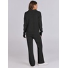 image:imageANRABESS Women Two Piece Outfits Sweater Sets Lounge Waffle Knit Pullover Matching Wide Leg Pants Tracksuit 2025 Fall Fashion Black Medium