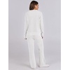 image:imageANRABESS Women Two Piece Outfits Sweater Sets Lounge Waffle Knit Pullover Matching Wide Leg Pants Tracksuit 2026 Fall FashionWhite