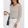 image:imageANRABESS Womens 100 Wool Sweaters V Neck Long Sleeve Work Business Casual Basic Pullover Sweater Tops 2026 Fall OutfitsApricot
