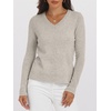 image:imageANRABESS Womens 100 Wool Sweaters V Neck Long Sleeve Work Business Casual Basic Pullover Sweater Tops 2026 Fall OutfitsApricot