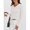 image:imageANRABESS Womens 100 Wool Sweaters V Neck Long Sleeve Work Business Casual Basic Pullover Sweater Tops 2026 Fall OutfitsBeige