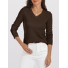 image:imageANRABESS Womens 100 Wool Sweaters V Neck Long Sleeve Work Business Casual Basic Pullover Sweater Tops 2026 Fall OutfitsBrown