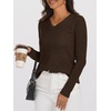image:imageANRABESS Womens 100 Wool Sweaters V Neck Long Sleeve Work Business Casual Basic Pullover Sweater Tops 2026 Fall OutfitsBrown