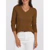 image:imageANRABESS Womens 100 Wool Sweaters V Neck Long Sleeve Work Business Casual Basic Pullover Sweater Tops 2026 Fall OutfitsCaramel
