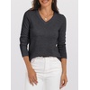 image:imageANRABESS Womens 100 Wool Sweaters V Neck Long Sleeve Work Business Casual Basic Pullover Sweater Tops 2026 Fall OutfitsDeep Gray