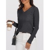 image:imageANRABESS Womens 100 Wool Sweaters V Neck Long Sleeve Work Business Casual Basic Pullover Sweater Tops 2026 Fall OutfitsDeep Gray
