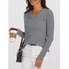 image:imageANRABESS Womens 100 Wool Sweaters V Neck Long Sleeve Work Business Casual Basic Pullover Sweater Tops 2026 Fall OutfitsGray