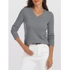 image:imageANRABESS Womens 100 Wool Sweaters V Neck Long Sleeve Work Business Casual Basic Pullover Sweater Tops 2026 Fall OutfitsGray