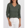 image:imageANRABESS Womens 100 Wool Sweaters V Neck Long Sleeve Work Business Casual Basic Pullover Sweater Tops 2026 Fall OutfitsGreen