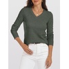 image:imageANRABESS Womens 100 Wool Sweaters V Neck Long Sleeve Work Business Casual Basic Pullover Sweater Tops 2026 Fall OutfitsGreen