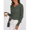 image:imageANRABESS Womens 100 Wool Sweaters V Neck Long Sleeve Work Business Casual Basic Pullover Sweater Tops 2026 Fall OutfitsGreen