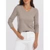 image:imageANRABESS Womens 100 Wool Sweaters V Neck Long Sleeve Work Business Casual Basic Pullover Sweater Tops 2026 Fall OutfitsKhaki