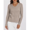 image:imageANRABESS Womens 100 Wool Sweaters V Neck Long Sleeve Work Business Casual Basic Pullover Sweater Tops 2026 Fall OutfitsKhaki