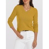 image:imageANRABESS Womens 100 Wool Sweaters V Neck Long Sleeve Work Business Casual Basic Pullover Sweater Tops 2026 Fall OutfitsYellow