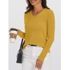 image:imageANRABESS Womens 100 Wool Sweaters V Neck Long Sleeve Work Business Casual Basic Pullover Sweater Tops 2026 Fall OutfitsYellow