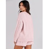 image:imageANRABESS Womens 2 Piece Outfits Sweater Lounge Sets  Cable Knit Oversized Sweaters Shorts Matching Sets Soft Breathable Warm Loungewear 2026 Winter Fashion ClothesPink
