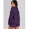 image:imageANRABESS Womens 2 Piece Outfits Sweater Lounge Sets  Cable Knit Oversized Sweaters Shorts Matching Sets Soft Breathable Warm Loungewear 2026 Winter Fashion ClothesPurple