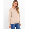 image:imageANRABESS Womens Crewneck Long Sleeve Knit Sweater  Soft Lightweight Loose Fit Basic Pullover TopsCasual OfficeLayering Daily WearFall Winter OutfitsAlmond