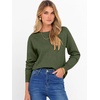 image:imageANRABESS Womens Crewneck Long Sleeve Knit Sweater  Soft Lightweight Loose Fit Basic Pullover TopsCasual OfficeLayering Daily WearFall Winter OutfitsArmy Green