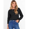 image:imageANRABESS Womens Crewneck Long Sleeve Knit Sweater  Soft Lightweight Loose Fit Basic Pullover TopsCasual OfficeLayering Daily WearFall Winter OutfitsBlack