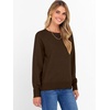 image:imageANRABESS Womens Crewneck Long Sleeve Knit Sweater  Soft Lightweight Loose Fit Basic Pullover TopsCasual OfficeLayering Daily WearFall Winter OutfitsCoffee