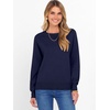 image:imageANRABESS Womens Crewneck Long Sleeve Knit Sweater  Soft Lightweight Loose Fit Basic Pullover TopsCasual OfficeLayering Daily WearFall Winter OutfitsNavy Blue