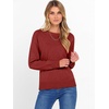 image:imageANRABESS Womens Crewneck Long Sleeve Knit Sweater  Soft Lightweight Loose Fit Basic Pullover TopsCasual OfficeLayering Daily WearFall Winter OutfitsRed