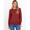 image:imageANRABESS Womens Crewneck Long Sleeve Knit Sweater  Soft Lightweight Loose Fit Basic Pullover TopsCasual OfficeLayering Daily WearFall Winter OutfitsRed
