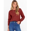 image:imageANRABESS Womens Crewneck Long Sleeve Knit Sweater  Soft Lightweight Loose Fit Basic Pullover TopsCasual OfficeLayering Daily WearFall Winter OutfitsRed