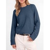 image:imageANRABESS Womens Cropped Crewneck Long Sleeve Pullover Sweaters  Lightweight Business Casual Shirts Fall Soft Ribbed Hem Rolled Cuffs Knit Tops Daily Office Work Winter Layer ClothesBlue