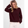 image:imageANRABESS Womens Cropped Crewneck Long Sleeve Pullover Sweaters  Lightweight Business Casual Shirts Fall Soft Ribbed Hem Rolled Cuffs Knit Tops Daily Office Work Winter Layer ClothesDrak Red